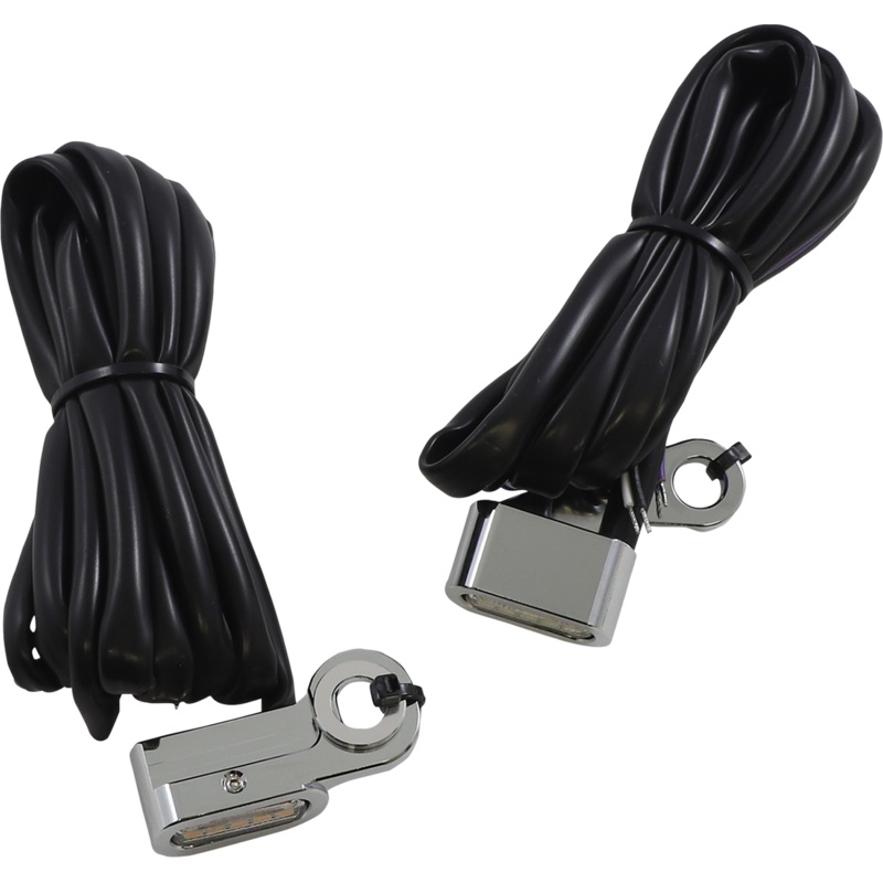 Dual Function Handlebar Lights – Chrome/Clear – 96-14 Softail, 96-17 Dyna, 96-03 Sportster