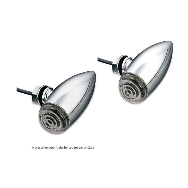 Mini Bullet Turn Signals with Amber LED – Chrome.