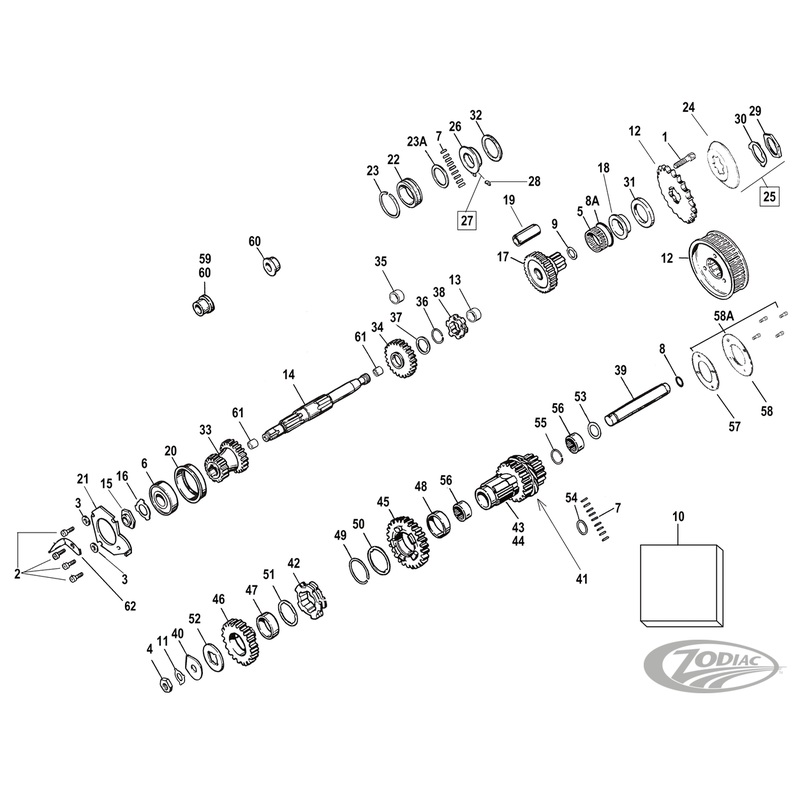Transmission Gears & Shafts for 4-speed Big Twin