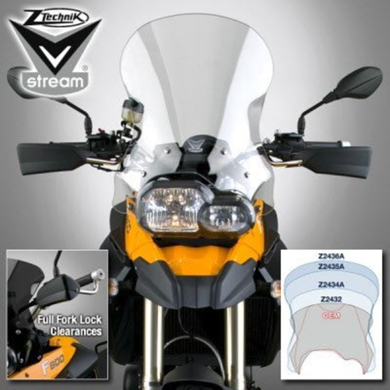 BMW F800GS Vstream Tall Touring Windshield Clear Ztechnik Z2436A