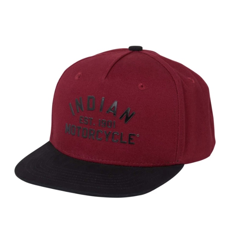 Port And Black Logo Flat Peak Cap, Multi