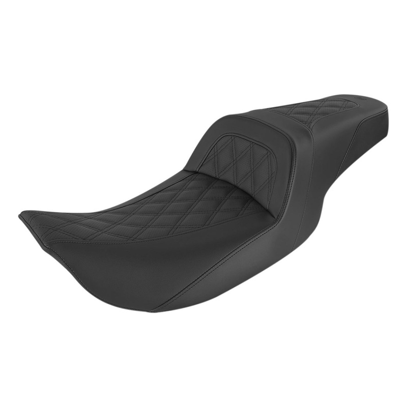 SADDLEMEN – Slim Lattice Stitched Seat – Black – Lattice Stitch – ’99-’07 FL