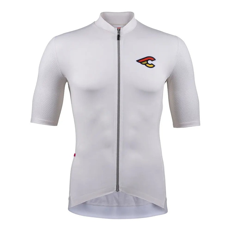 Cinelli Tempo We Bike Harder Zipped Short Sleeves Cycle Jersey White