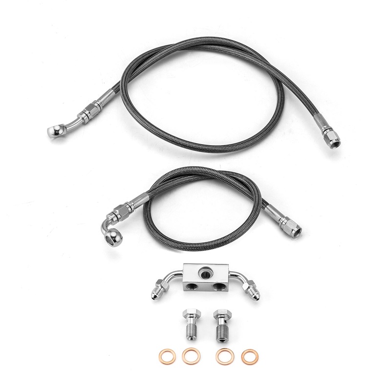 2012-2017 Harley Dyna Street Bob/Wide Glide w/ ABS Models Extended Length ABS Hydraulic Front Brake Line Kit (for 12″-14″ Handlebar)
