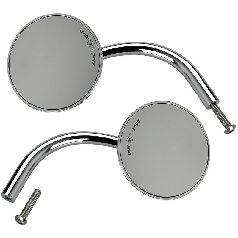 Biltwell Utility Mirrors Round for Perch- Chrome