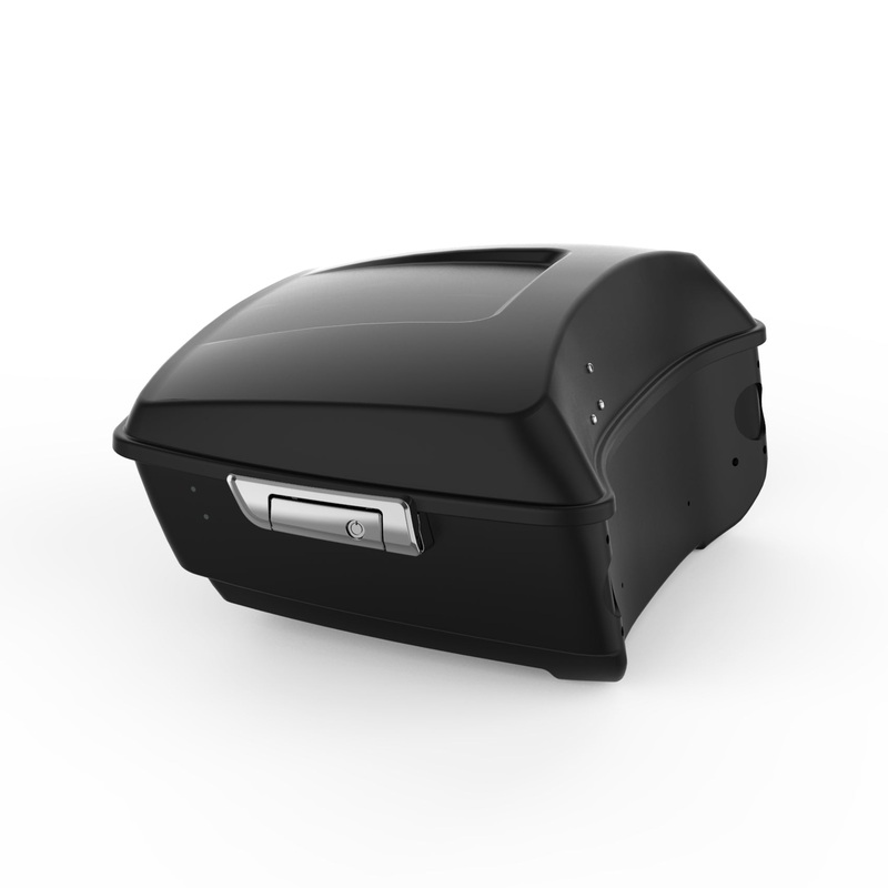HR3 Black Denim King Size Tour Pack Luggage with Speaker Cut Outs For 14-24 Harley Touring