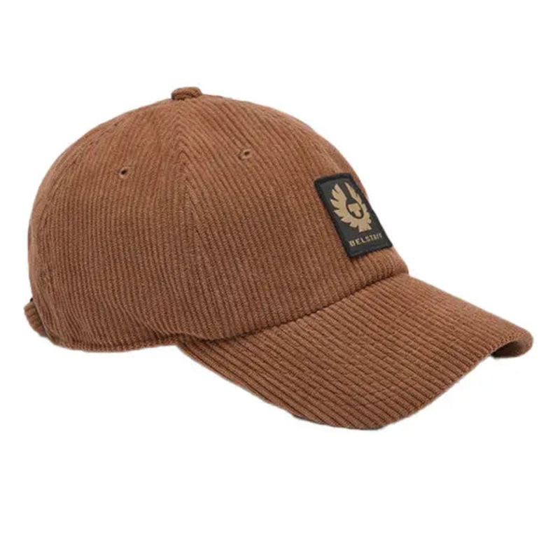 Belstaff Phoenix Patch Corduroy Cap Clay Brown