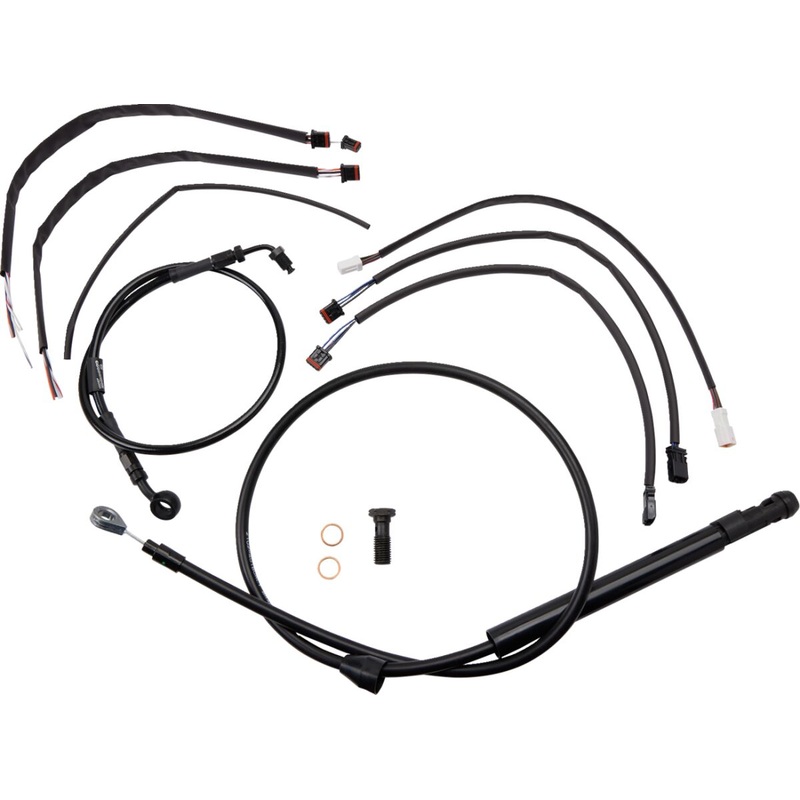 Black Vinyl Jail Bar Cable Kit For 12″ Handlebars