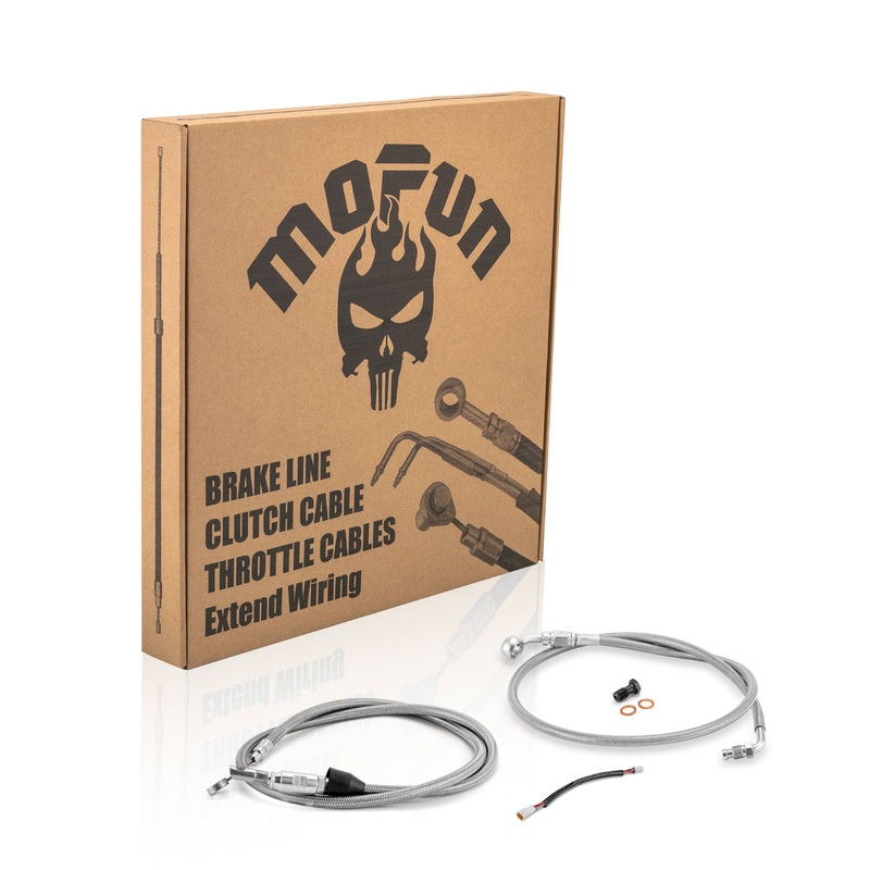 Throttle by Wire Extensions, Extended Length ABS Upper Hydraulic Front Brake Line, Clutch Cable Kit for 2018-2024 Softail Fat Boy 114 (for 16″-18″ Handlebar ABS)