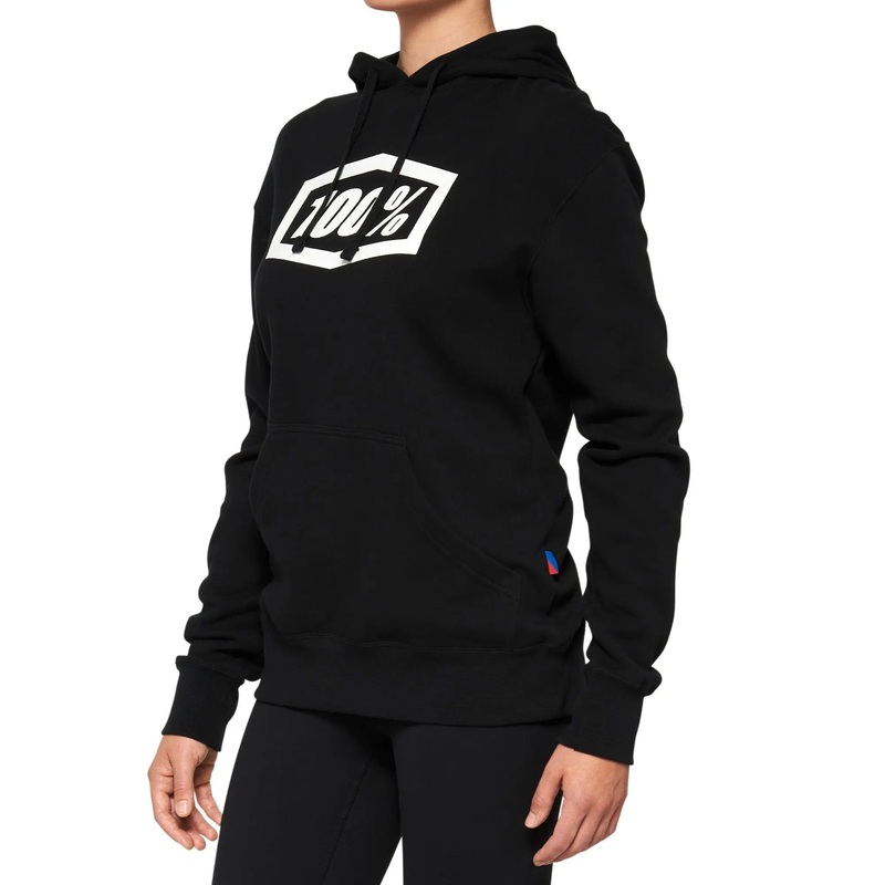 100% Icon Ladies Pullover Hoodie Black