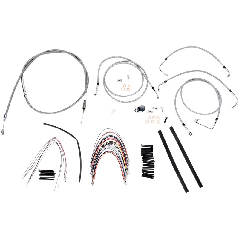 Cable Kit 14″ Braided Stainless Steel Handlebar W/Abs