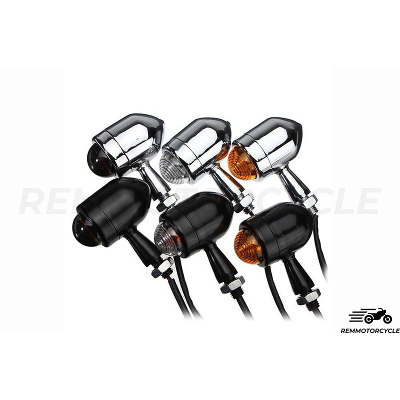 Pair of Bullet LED Flashers Black or Chrome Different Lenses