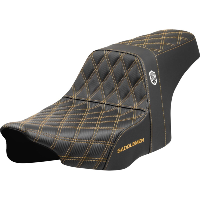 SDC Pro Series Performance Gripper Seat, Gold Stitch – 23+ Touring