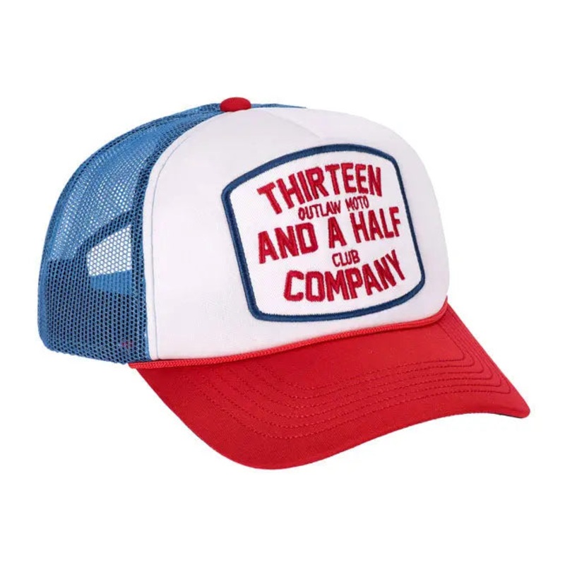 13 And A Half Magazine Outlaw Club Trucker Cap Blue / Red