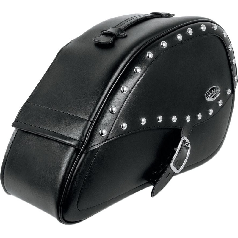 Saddlemen Saddlebag Specific Fit Rigid Mount Synthetic Leather Teardrop Studded Black