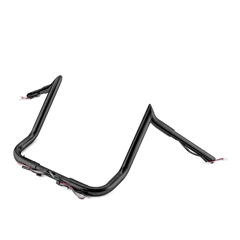 2014-2023 Harley Street Glide FLHX w/ Batwing Fairing Models Black 12″ Pre-Wired Bagger Handlebar