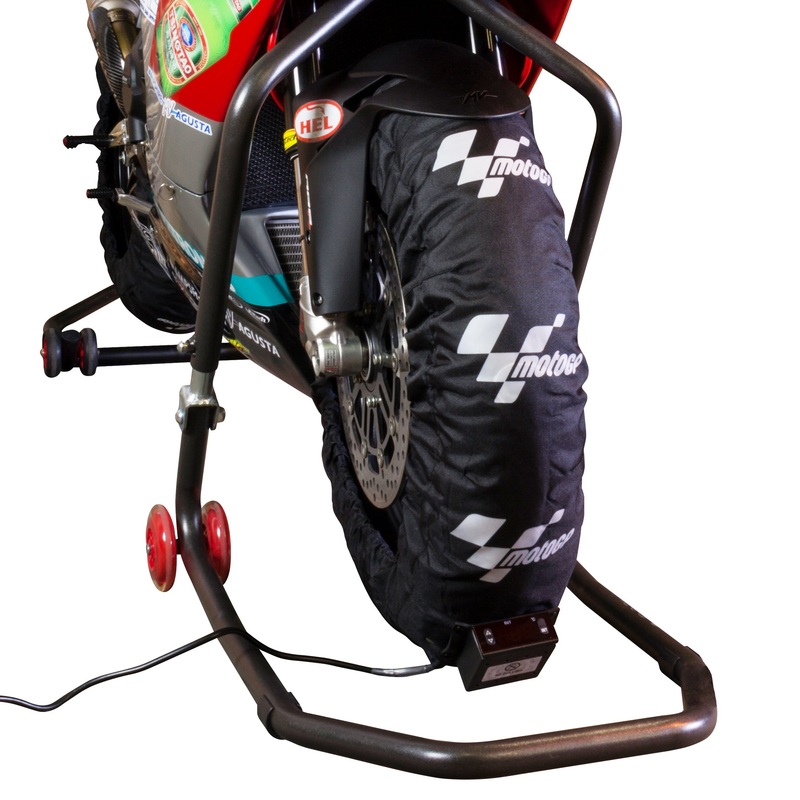 MotoGP Digital Tyre Warmer Set for 120/70-17 Front and 180/55-17 Rear Tyres – with UK 3 Pin Plug