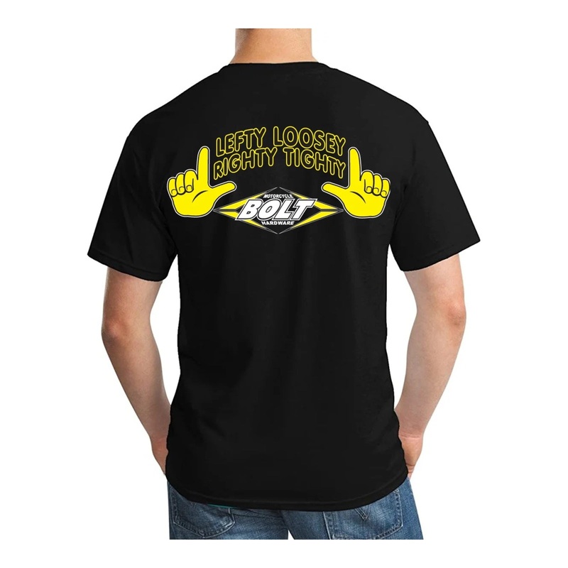 Bolt Lefty Loosey Righty Tighty T-Shirt – Black (L)