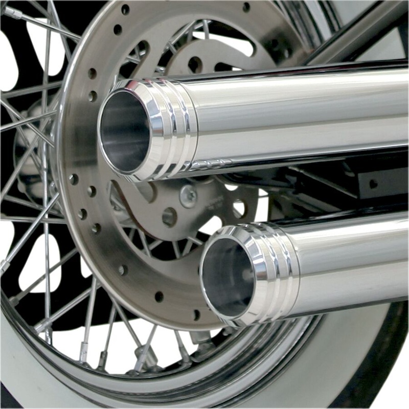 End Cap For 3″ Muffler, Polished Grooved