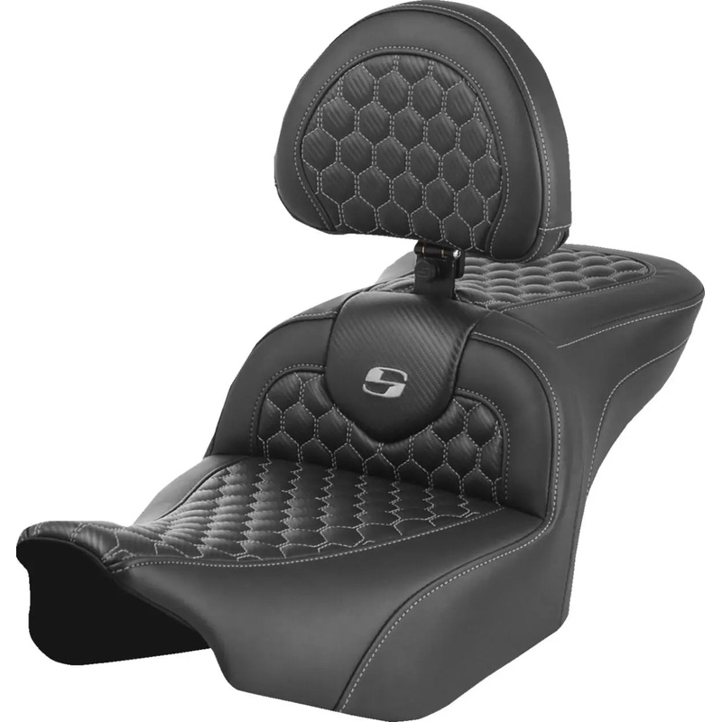 Saddlemen Honeycomb Roadsofa Grey Stitching Seat With Backrest Black / Grey