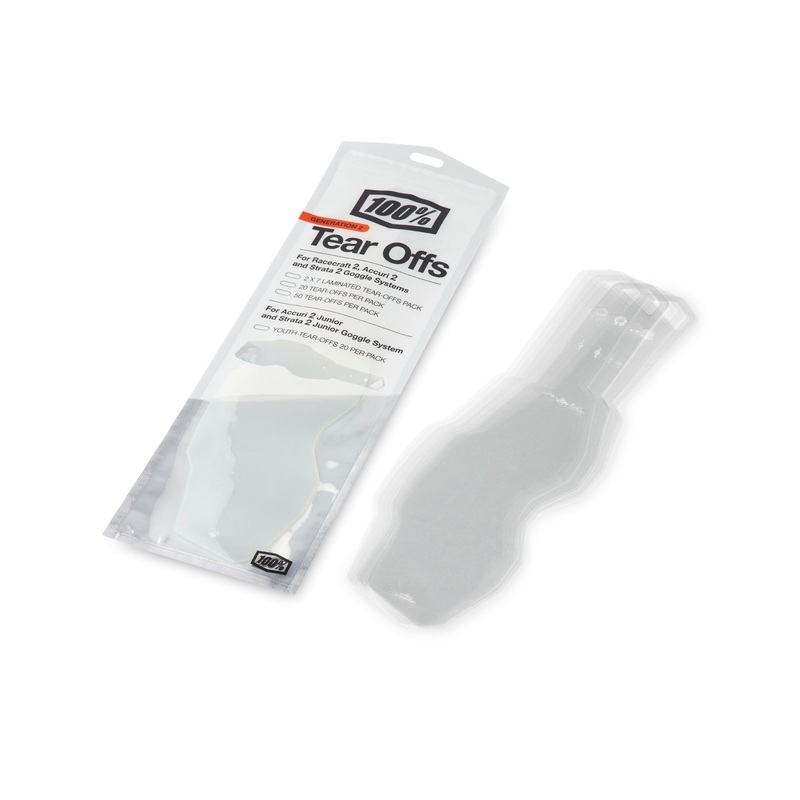 100% Racecraft 2 / Accuri 2 / Strata 2 Standard Tear-Off’s – Pack Of 50