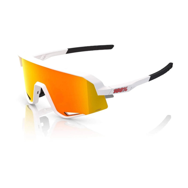 100% Slendale Glasses Soft Tact White / HiPER Red Multilayer Mirror Lens