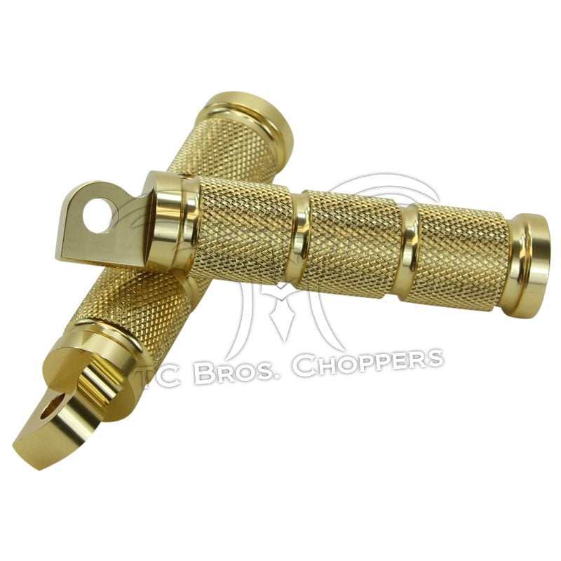 Brass Knurled Foot Pegs For Harley Models 2017-Earlier (pair)