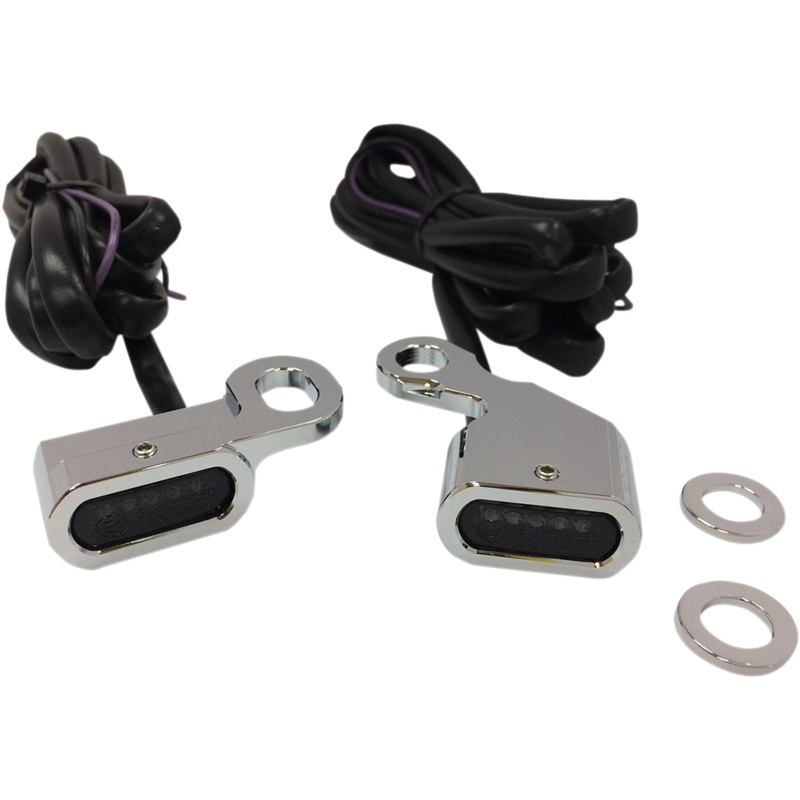 Single Function Handlebar Lights – Chrome/Smoke – 96-14 Softail, 96-17 Dyna, 96-03 Sportster
