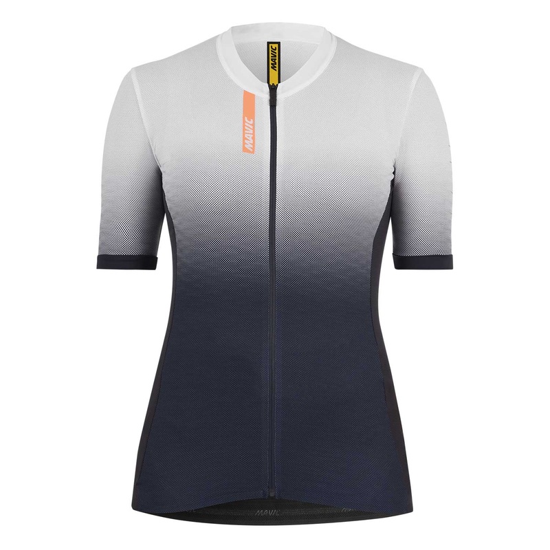 Mavic Essential Graphic Ladies Short Sleeves Cycle Jersey Deep Blue / White