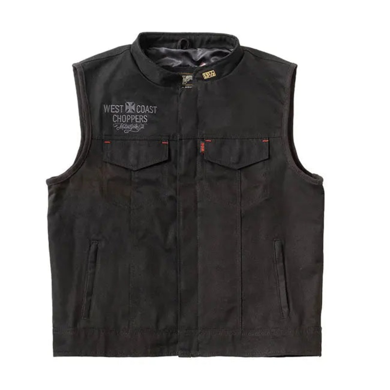 West Coast Choppers X 13 1/2 Dominator Canvas Riding Vest Black