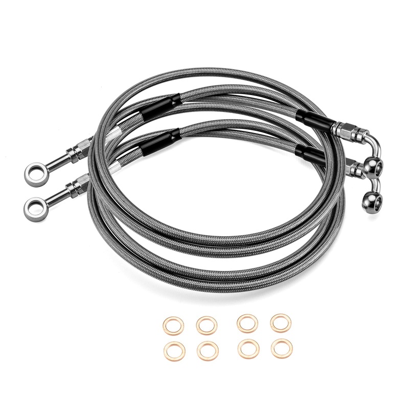 2014-2024 Harley Touring w/ ABS 64.5″ Stock Length Stainless Steel Hydraulic Front ABS Lower Brake Line Kit