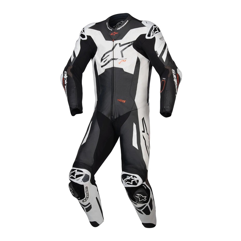 Alpinestars GP Plus V4 Sprint 1 Piece Leather Suit Black / White / Fluo Red