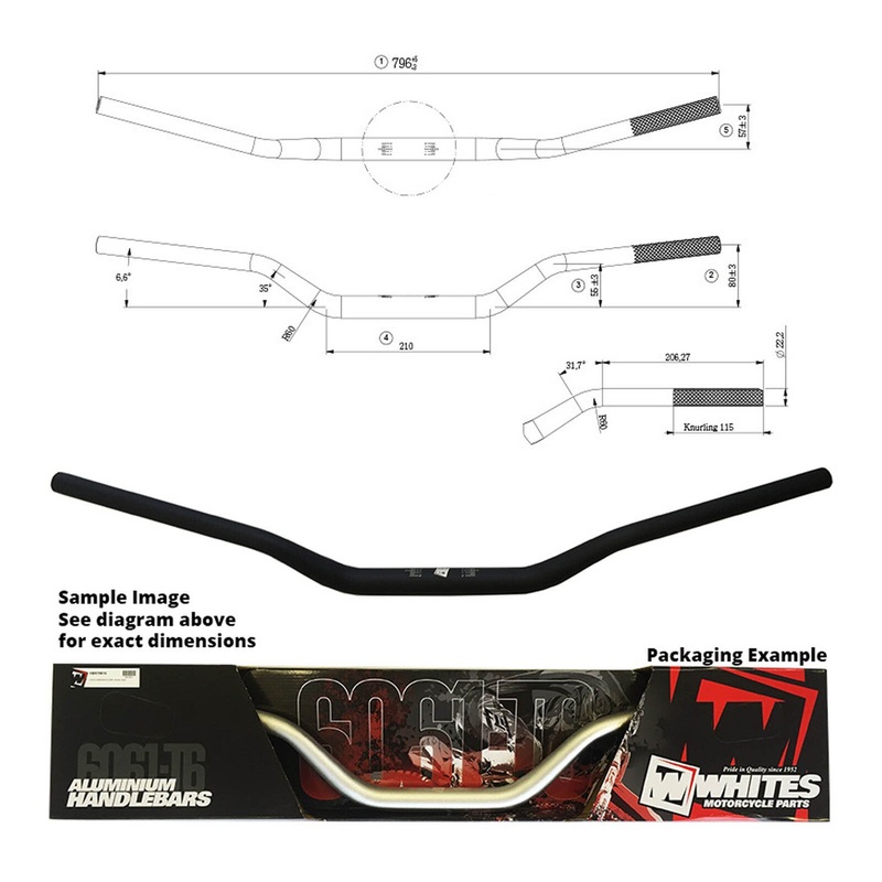 Whites Handlebar Taper AL6061 Black WR125/250/450 (05-06) 1-1/8″