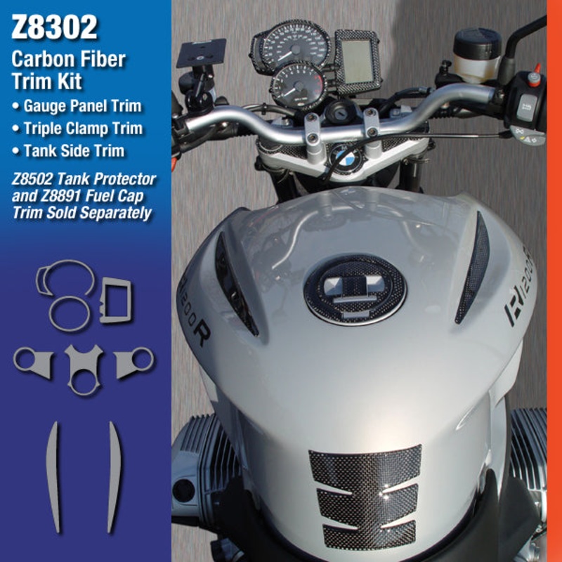 BMW R1200-R real carbon Fibre trim Kit for whole cockpit Ztechnik Z8302 autoclaved with resin super hard wearing