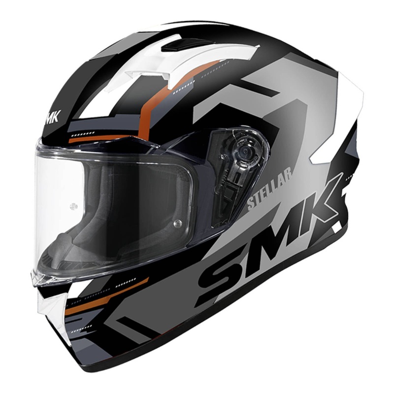 SMK Stellar K Power Helmet – Black / Grey / Orange