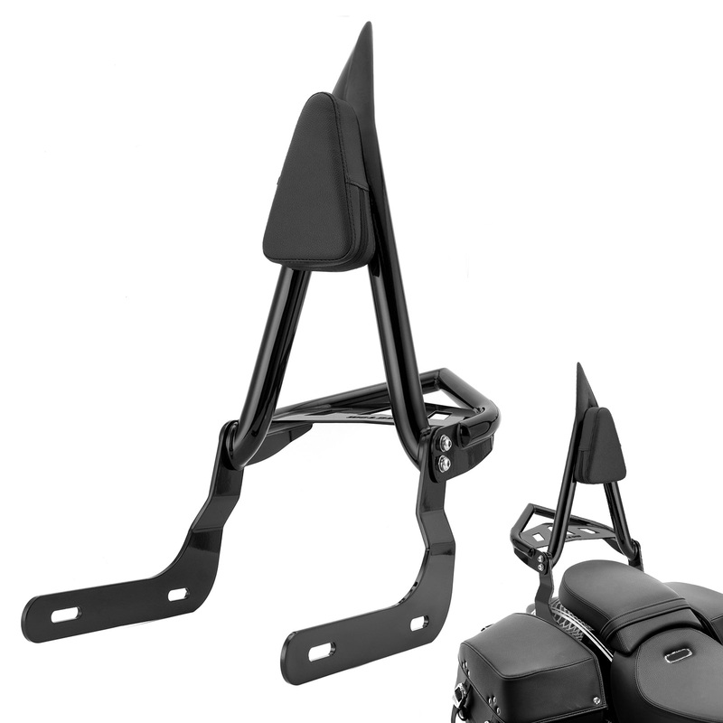 2020-2025 BMW R18/R18 CLassic Gloss Black 26.3″ Height Sharp Angle Passenger Backrest Sissy Bar with Luggage Rack