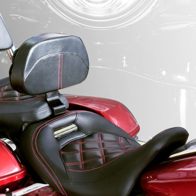 Adjustable Rider Backrest with Tool Bag for Harley 2009-2023 | Mactions