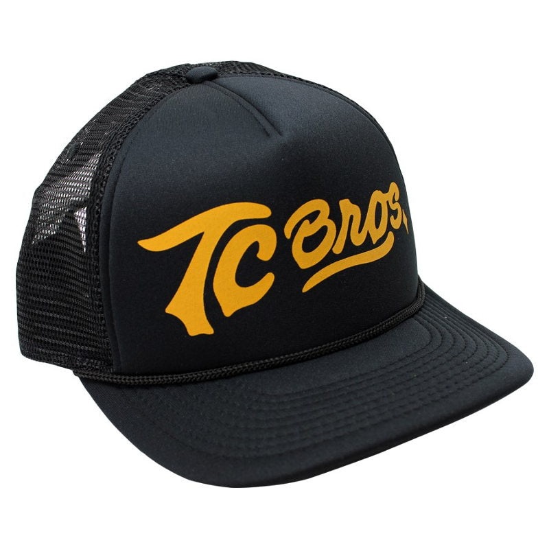 TC Bros. Script Trucker Hat – Black/Gold