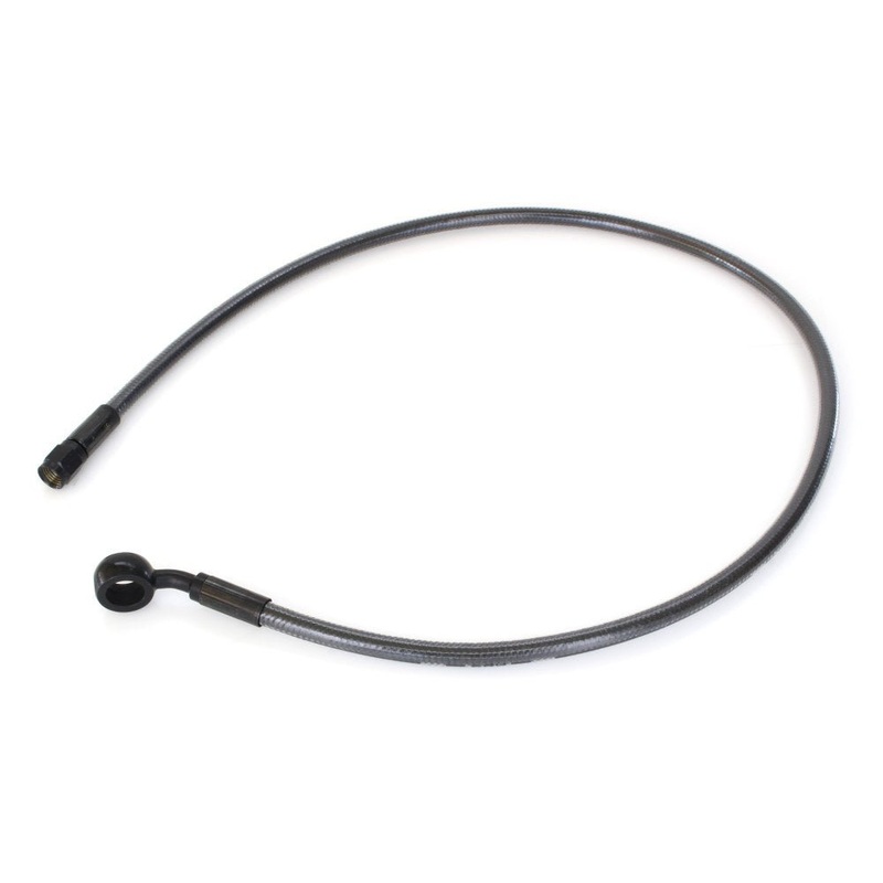 30in. Upper Front Brake Line: 12mm x 35 Degree Banjo – Black.