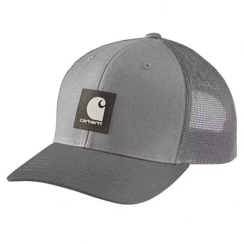 Carhartt Twill Mesh-Back Logo Patch Cap Asphalt