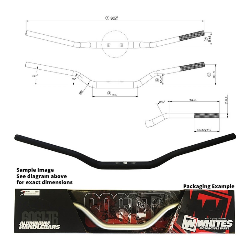 Whites Handlebar Taper AL6061 Black KX/KXF/RMZ 1-1/8″ (28.6mm)