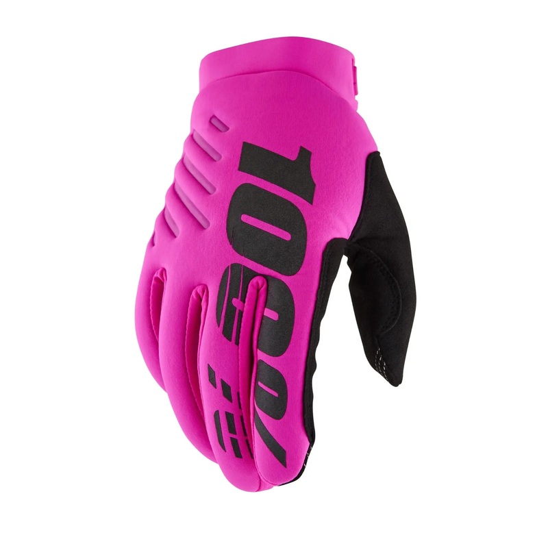 100% Brisker Cold Weather Ladies Gloves Black / Neon Pink