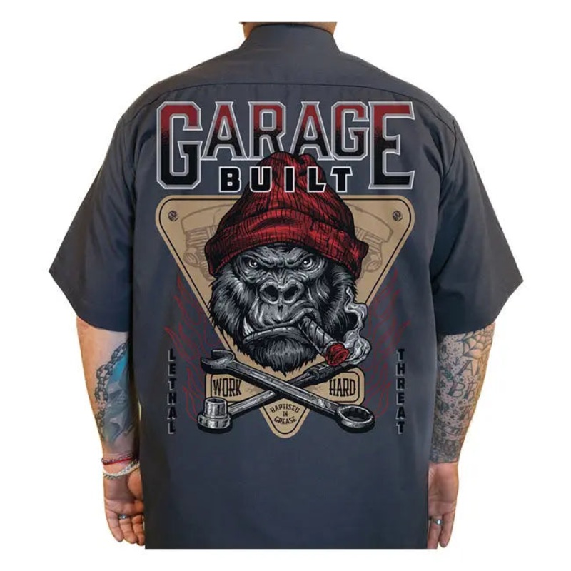 Lethal Threat Garage Built Work Shirt Gorilla Grey