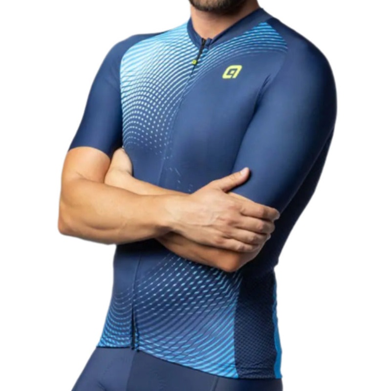Ale Clothing Optical Pragma Short Sleeves Cycle Jersey Blue