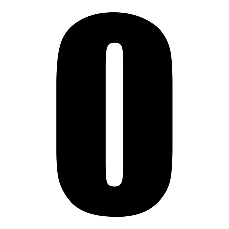 Whites Race Number – Black #0 (10 Pack)