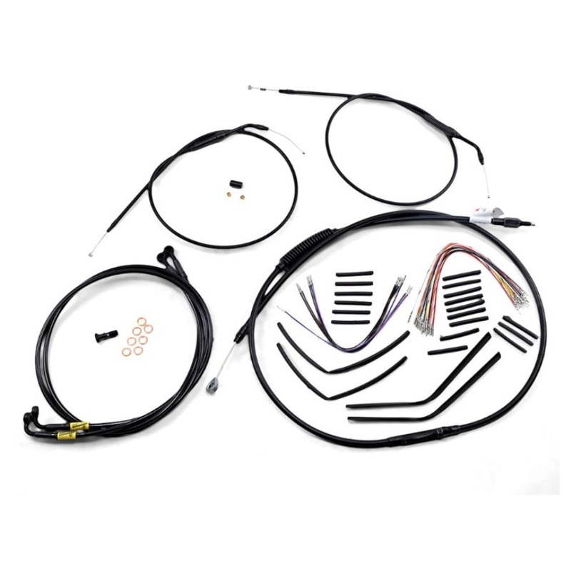 Cable Kit – Jail Bar – 14″ Handlebars – Black Vinyl for Harley Davidson 96-05 models