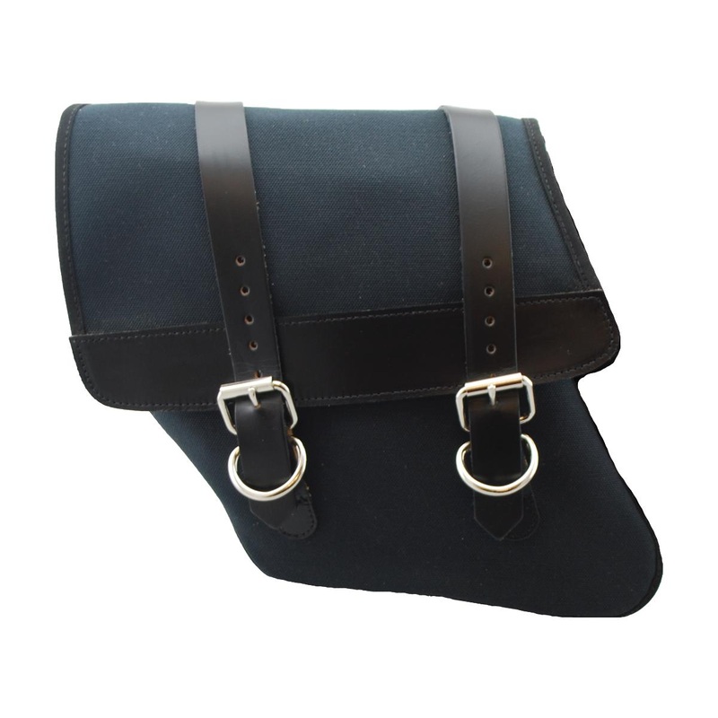 La Rosa Design Canvas Solo Left Side Bag Strut Mount Black For 96-17 Dyna