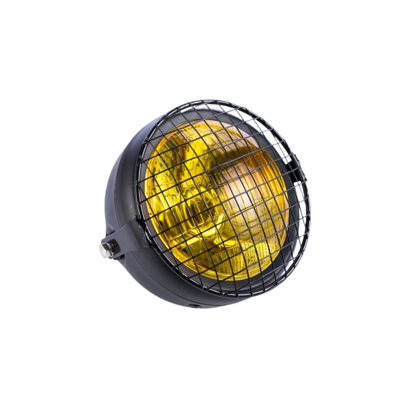Headlight Vintage Yellow Scrambler with grid