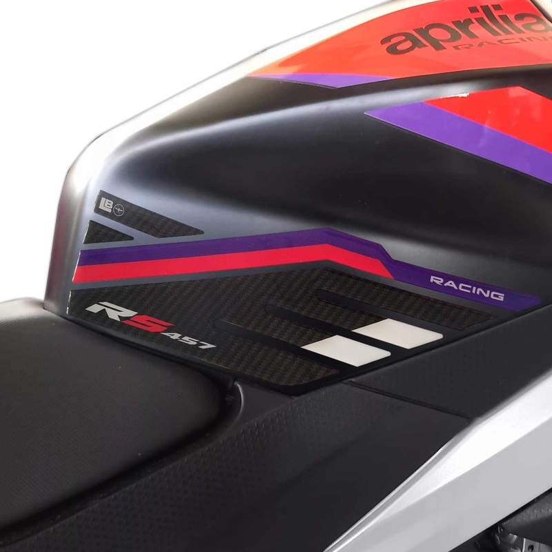 LabelBike 3D Stickers Side Tank Protections Compatible with Aprilia RS 457 2025 – Purple – SBK Motoparts