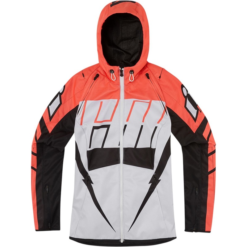 Icon Airform Retro Ladies Textile Jacket Salmon Orange / White